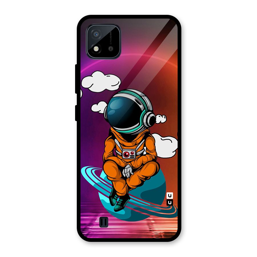 Cool Astraunaut Relaxing Glass Back Case for Realme C11 2021