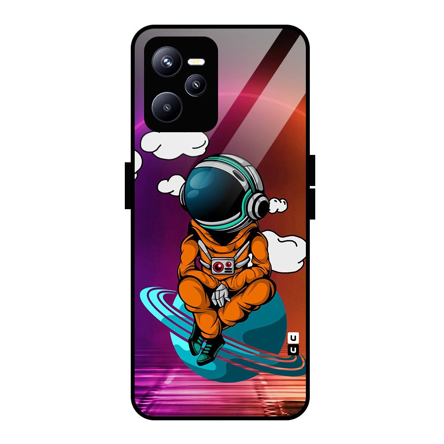 Cool Astraunaut Relaxing Glass Back Case for Realme C35