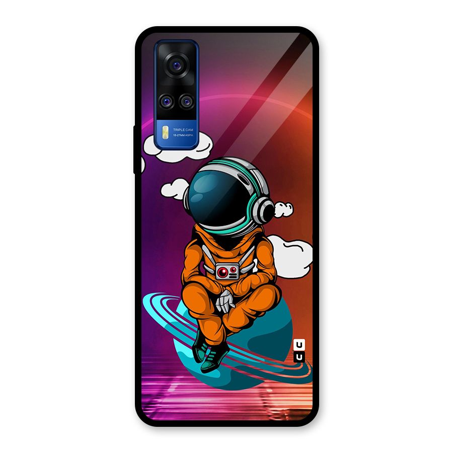 Cool Astraunaut Relaxing Glass Back Case for Vivo Y31