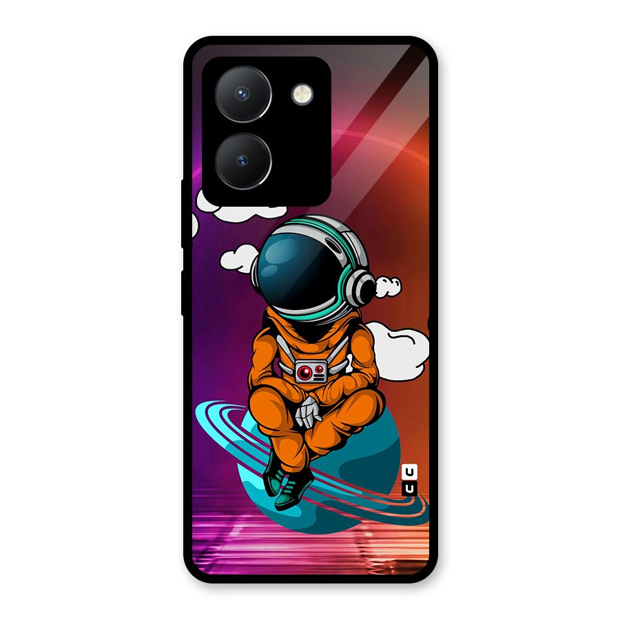 Cool Astraunaut Relaxing Glass Back Case for Vivo Y36