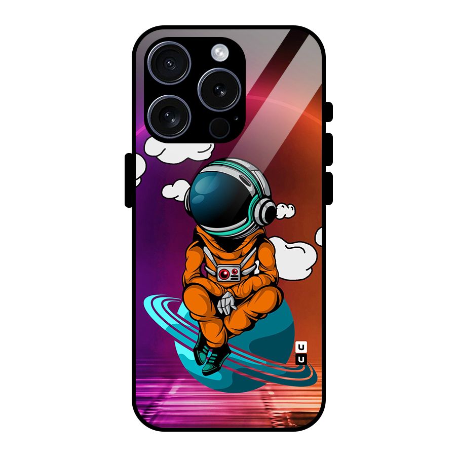Cool Astraunaut Relaxing Glass Back Case for iPhone 15 Pro