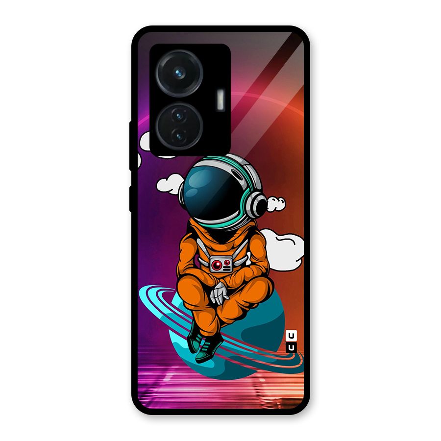 Cool Astraunaut Relaxing Glass Back Case for iQOO Z6 44W