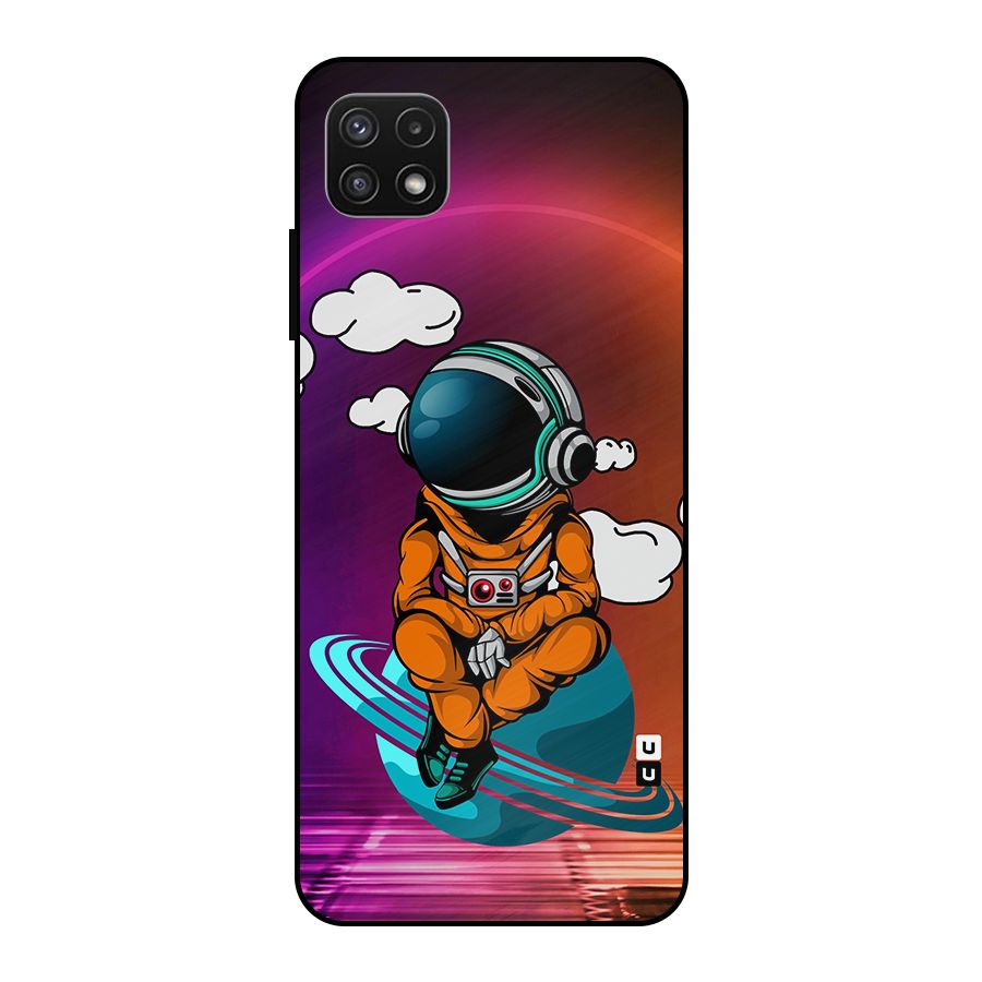 Cool Astraunaut Relaxing Metal Back Case for Galaxy A22 5G