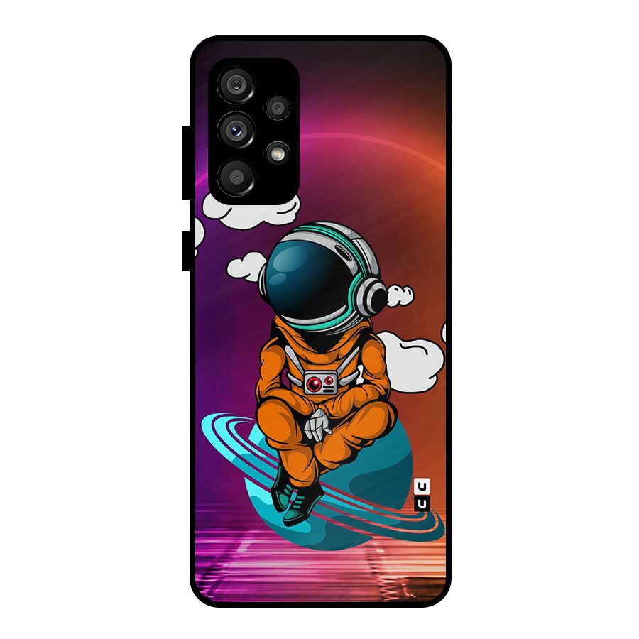 Cool Astraunaut Relaxing Metal Back Case for Galaxy A73 5G