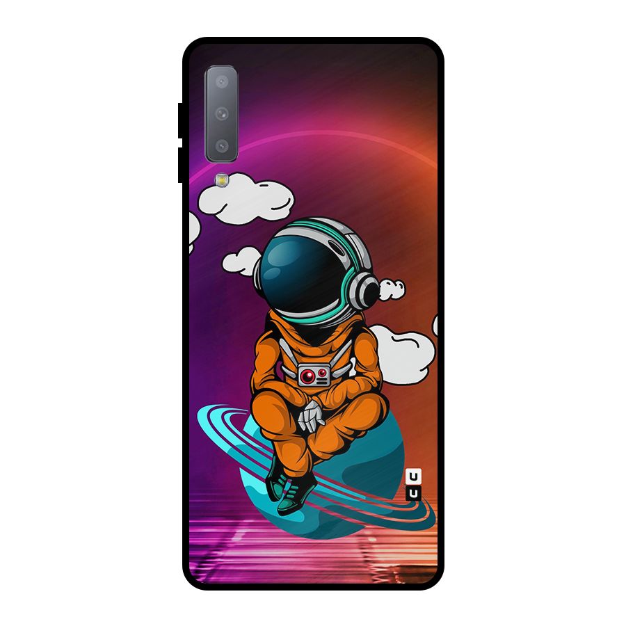 Cool Astraunaut Relaxing Metal Back Case for Galaxy A7 (2018)