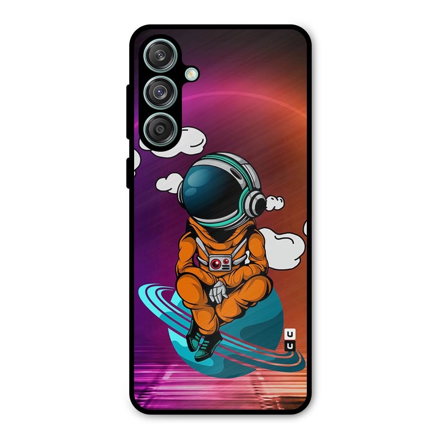 Cool Astraunaut Relaxing Metal Back Case for Galaxy M55 5G