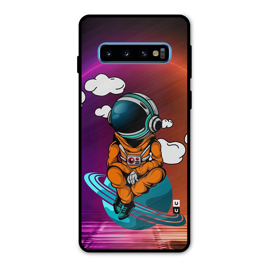 Cool Astraunaut Relaxing Metal Back Case for Galaxy S10