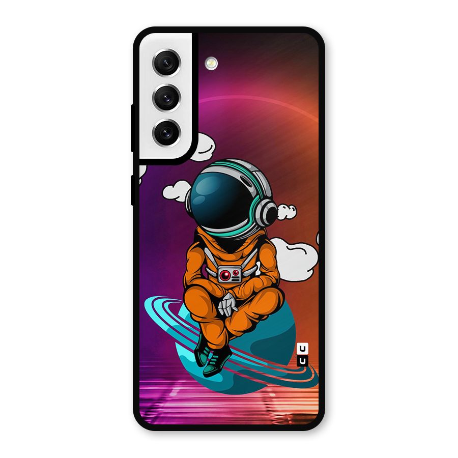 Cool Astraunaut Relaxing Metal Back Case for Galaxy S21 FE 5G