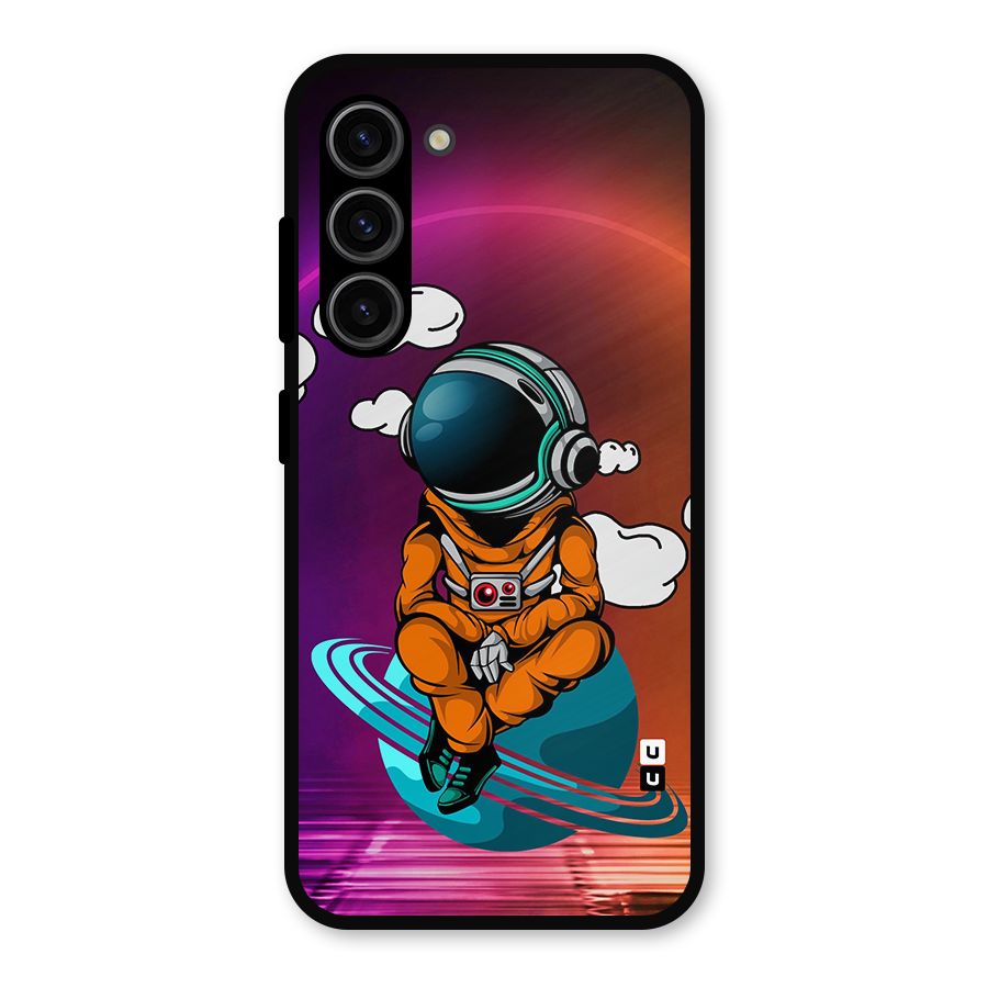 Cool Astraunaut Relaxing Metal Back Case for Galaxy S23