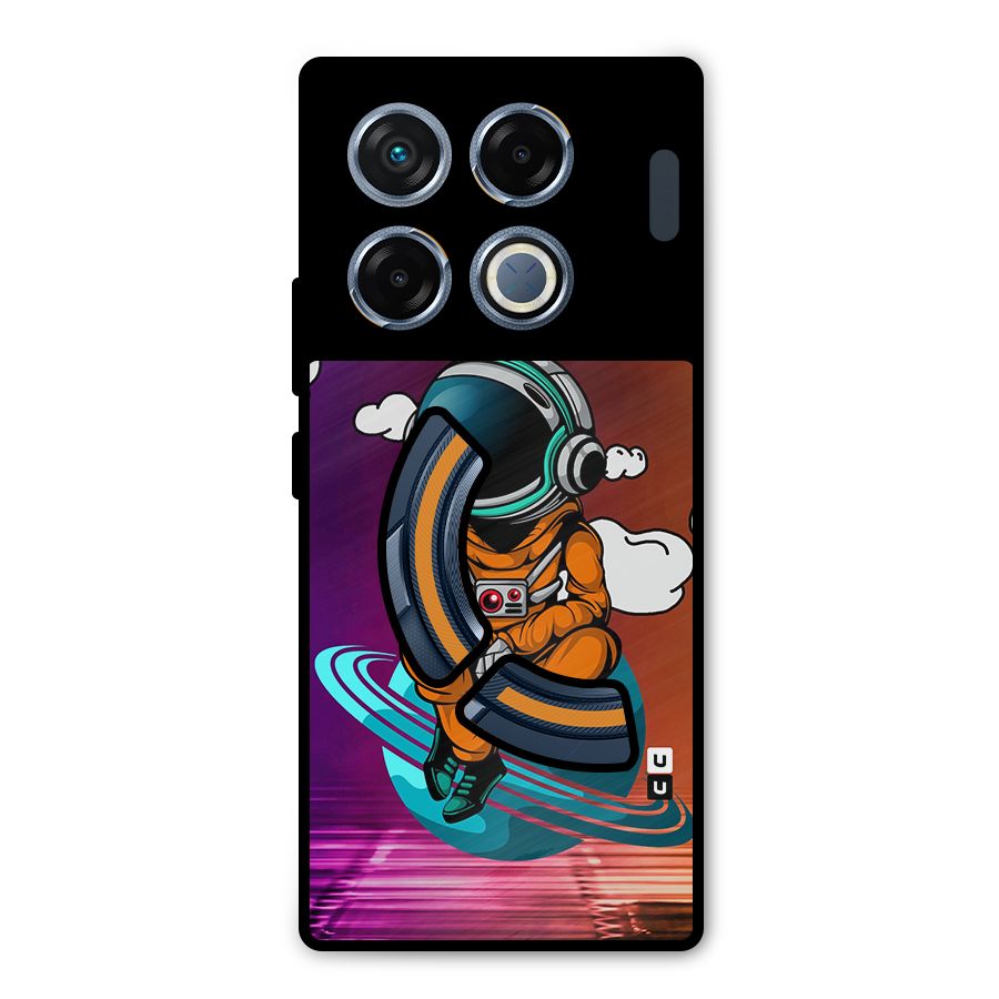 Cool Astraunaut Relaxing Metal Back Case for Infinix GT 20 Pro