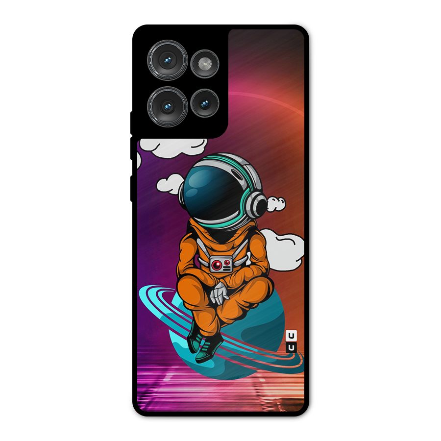 Cool Astraunaut Relaxing Metal Back Case for Motorola Edge 50