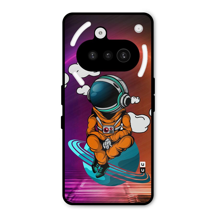 Cool Astraunaut Relaxing Metal Back Case for Nothing Phone 3a