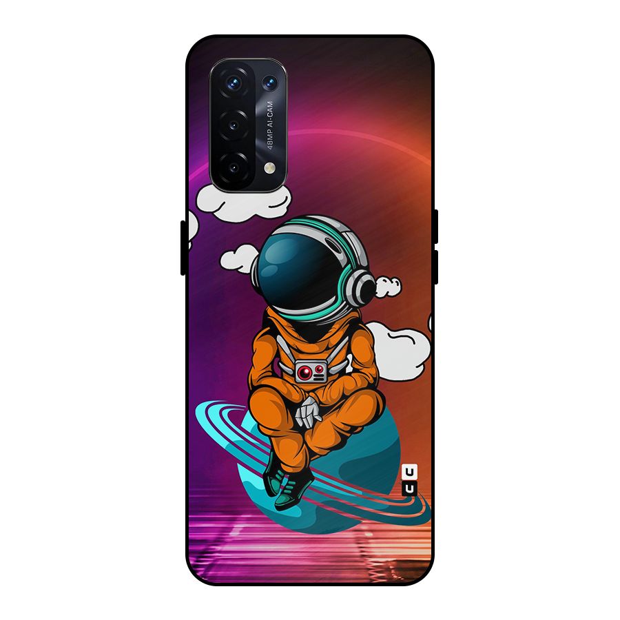 Cool Astraunaut Relaxing Metal Back Case for Oppo A74 5G
