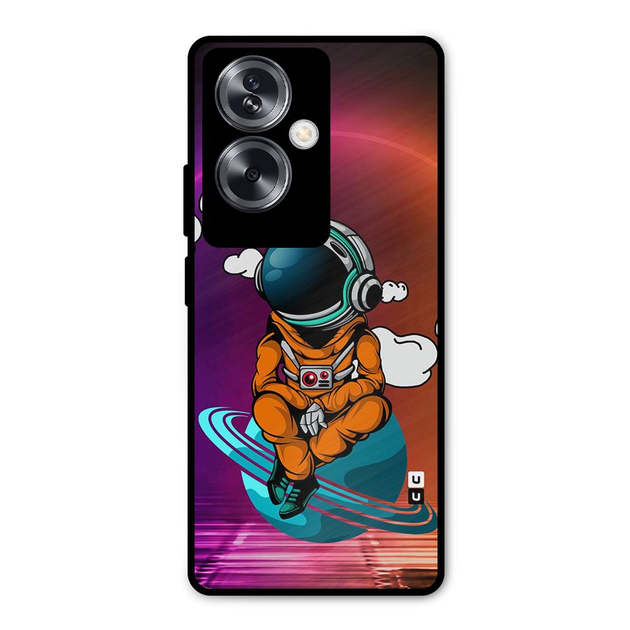 Cool Astraunaut Relaxing Metal Back Case for Oppo A79 5G