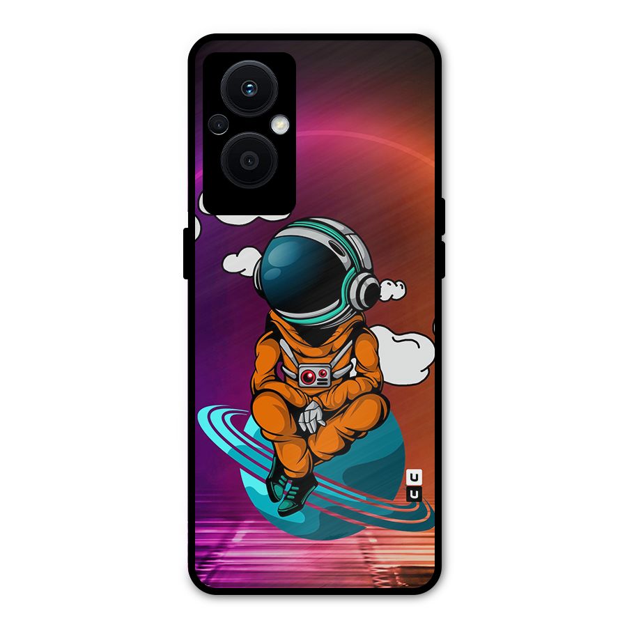 Cool Astraunaut Relaxing Metal Back Case for Oppo F21s Pro 5G