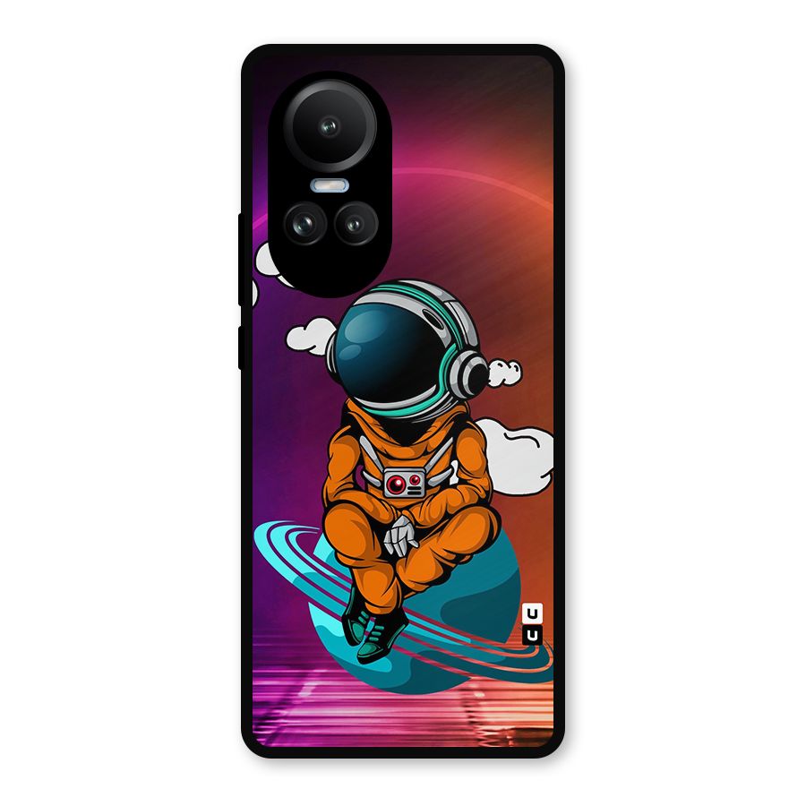 Cool Astraunaut Relaxing Metal Back Case for Oppo Reno10 Pro