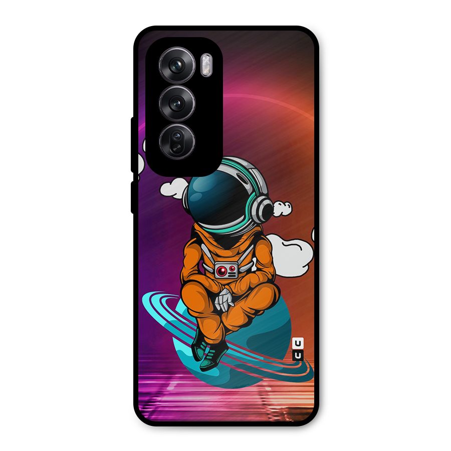 Cool Astraunaut Relaxing Metal Back Case for Oppo Reno12 Pro