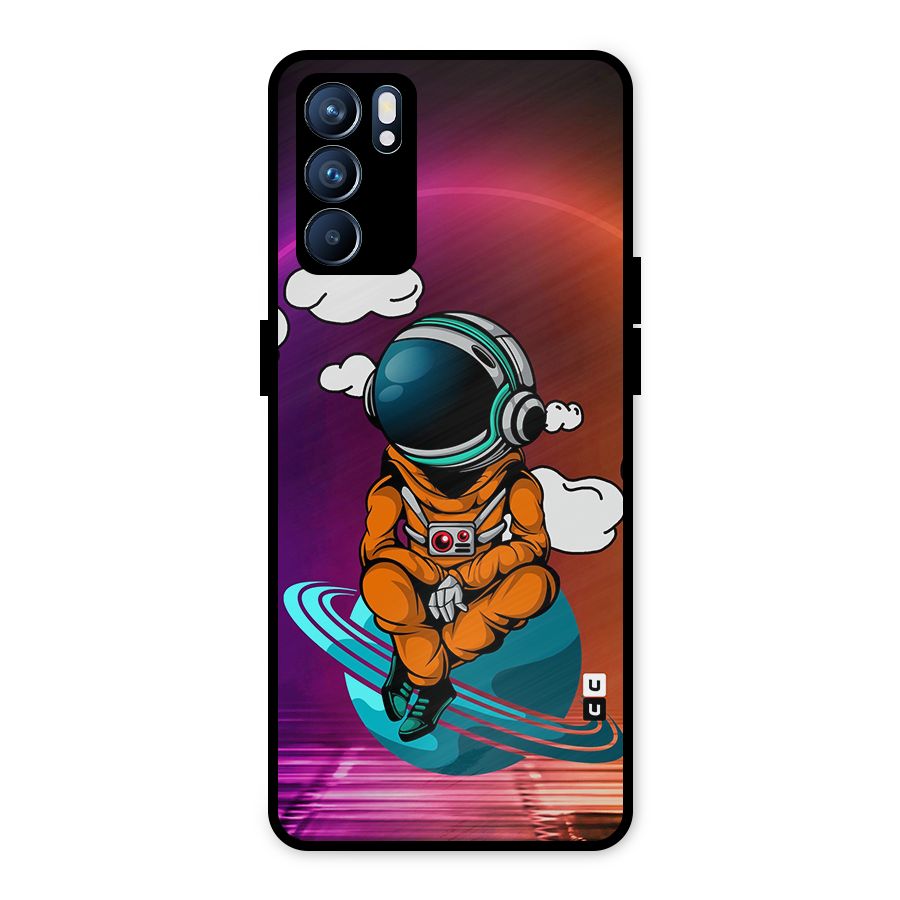 Cool Astraunaut Relaxing Metal Back Case for Oppo Reno6 5G
