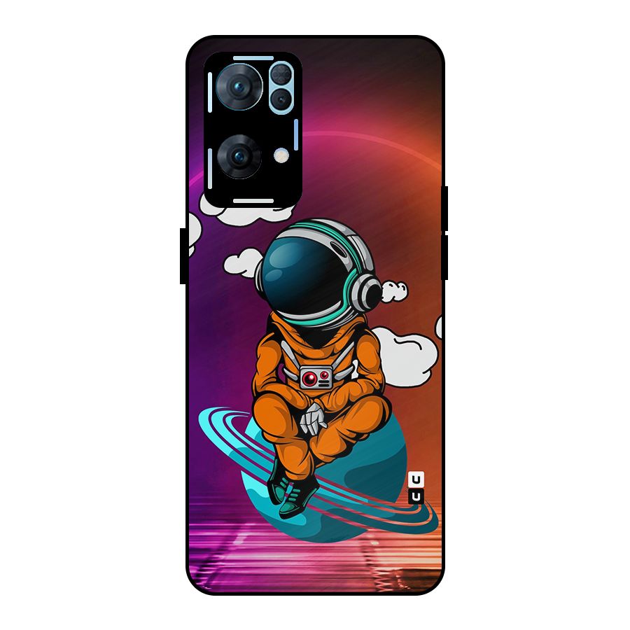 Cool Astraunaut Relaxing Metal Back Case for Oppo Reno7 Pro 5G
