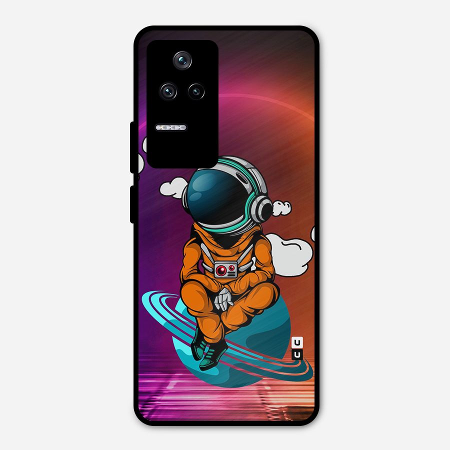 Cool Astraunaut Relaxing Metal Back Case for Poco F4 5G