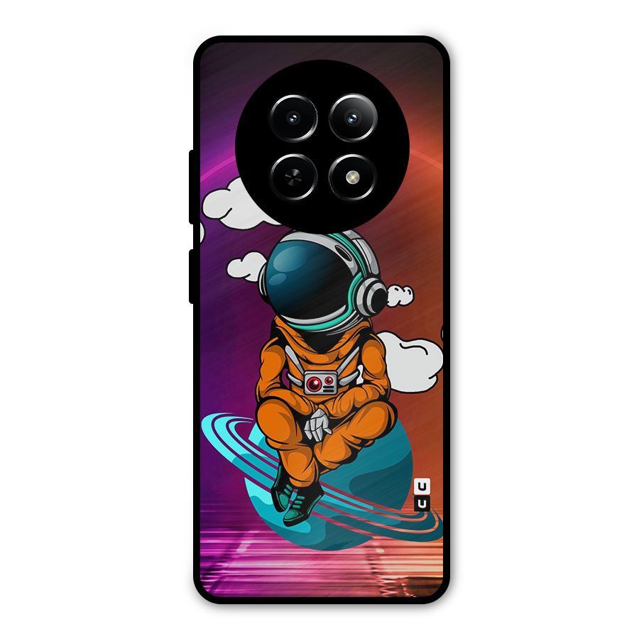 Cool Astraunaut Relaxing Metal Back Case for Realme 12x 5G