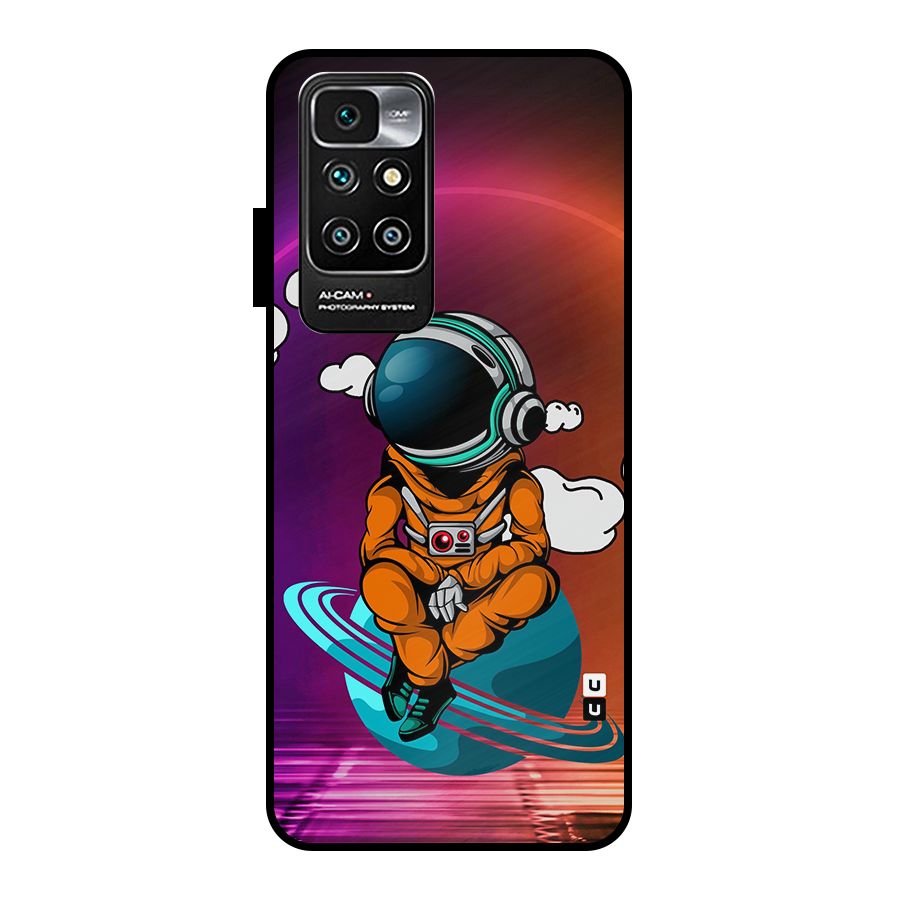 Cool Astraunaut Relaxing Metal Back Case for Redmi 10 Prime