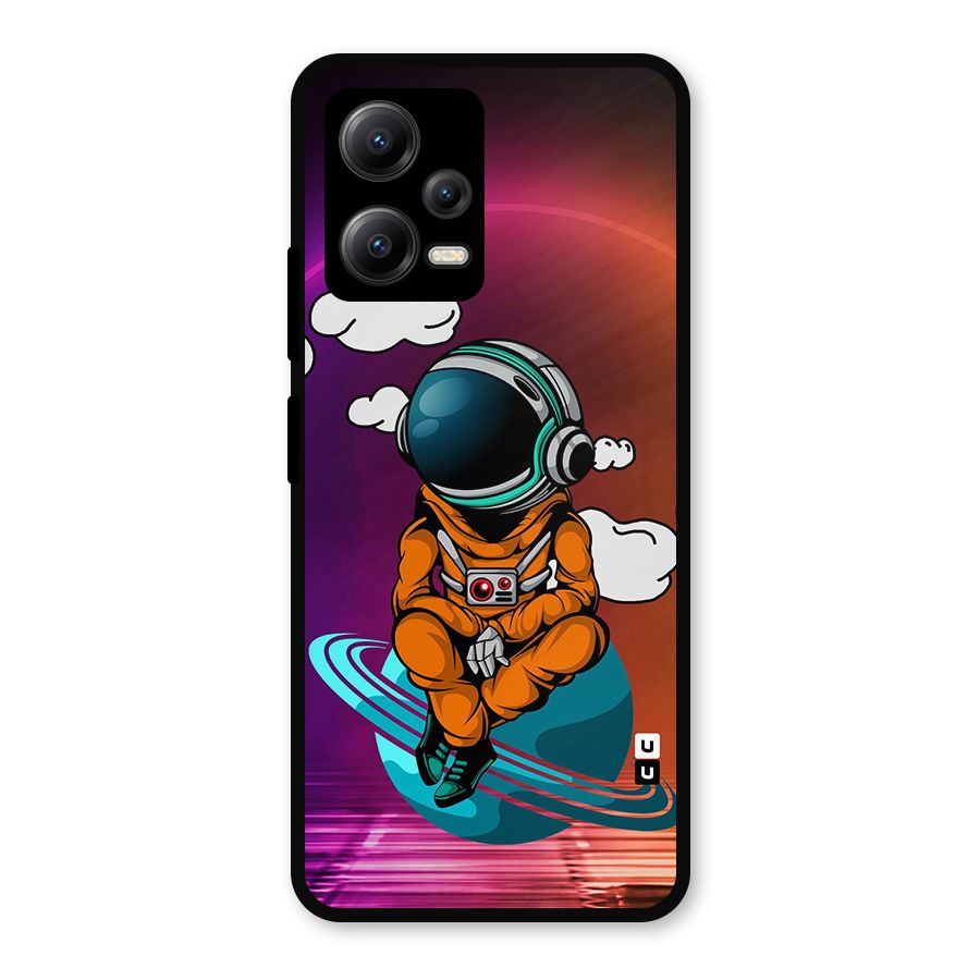 Cool Astraunaut Relaxing Metal Back Case for Redmi Note 12 5G