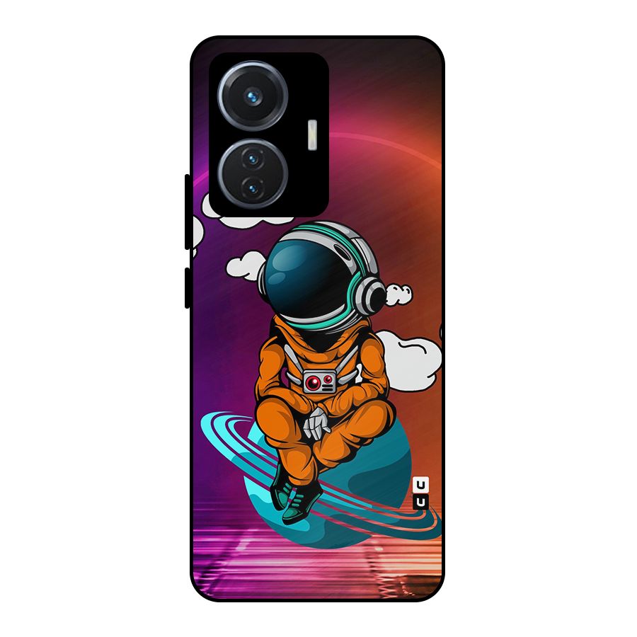 Cool Astraunaut Relaxing Metal Back Case for Vivo T1 44W