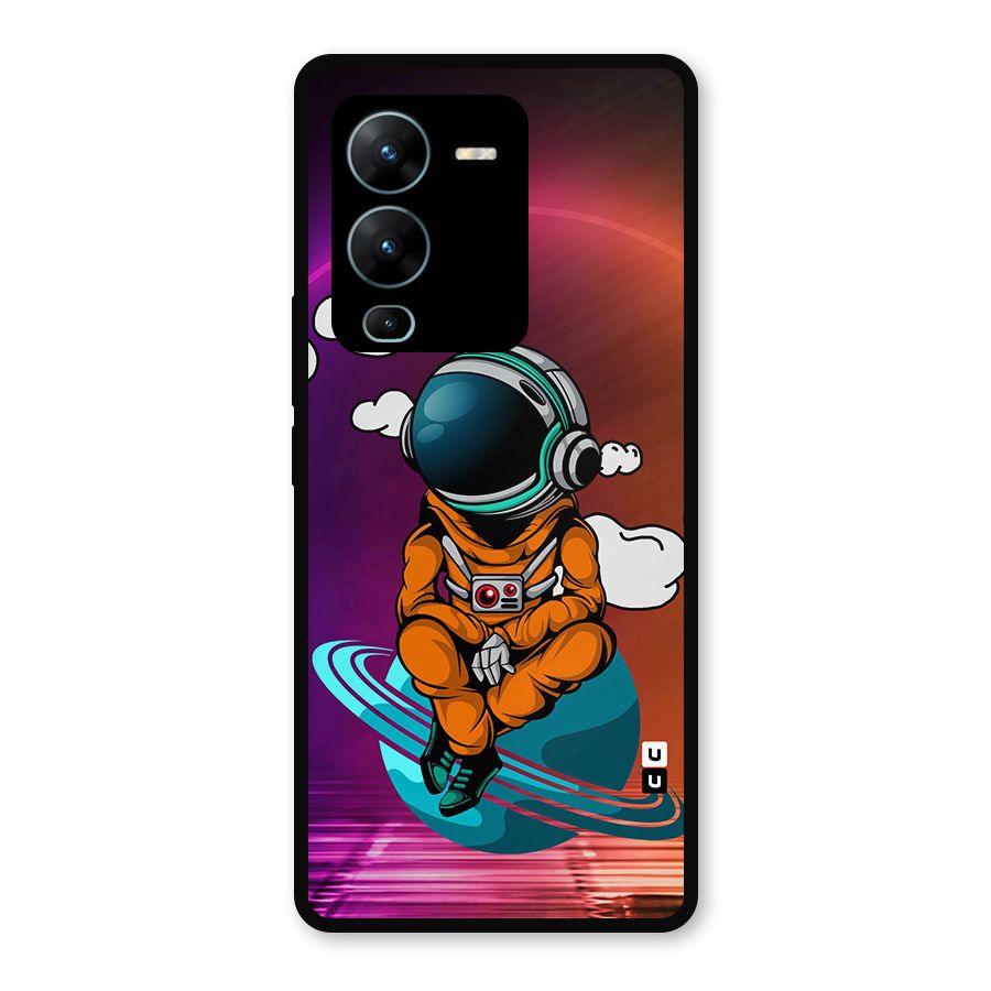 Cool Astraunaut Relaxing Metal Back Case for Vivo V25 Pro