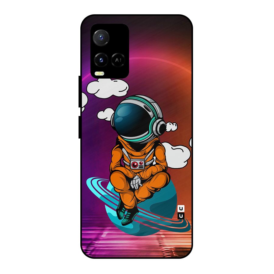 Cool Astraunaut Relaxing Metal Back Case for Vivo Y21A