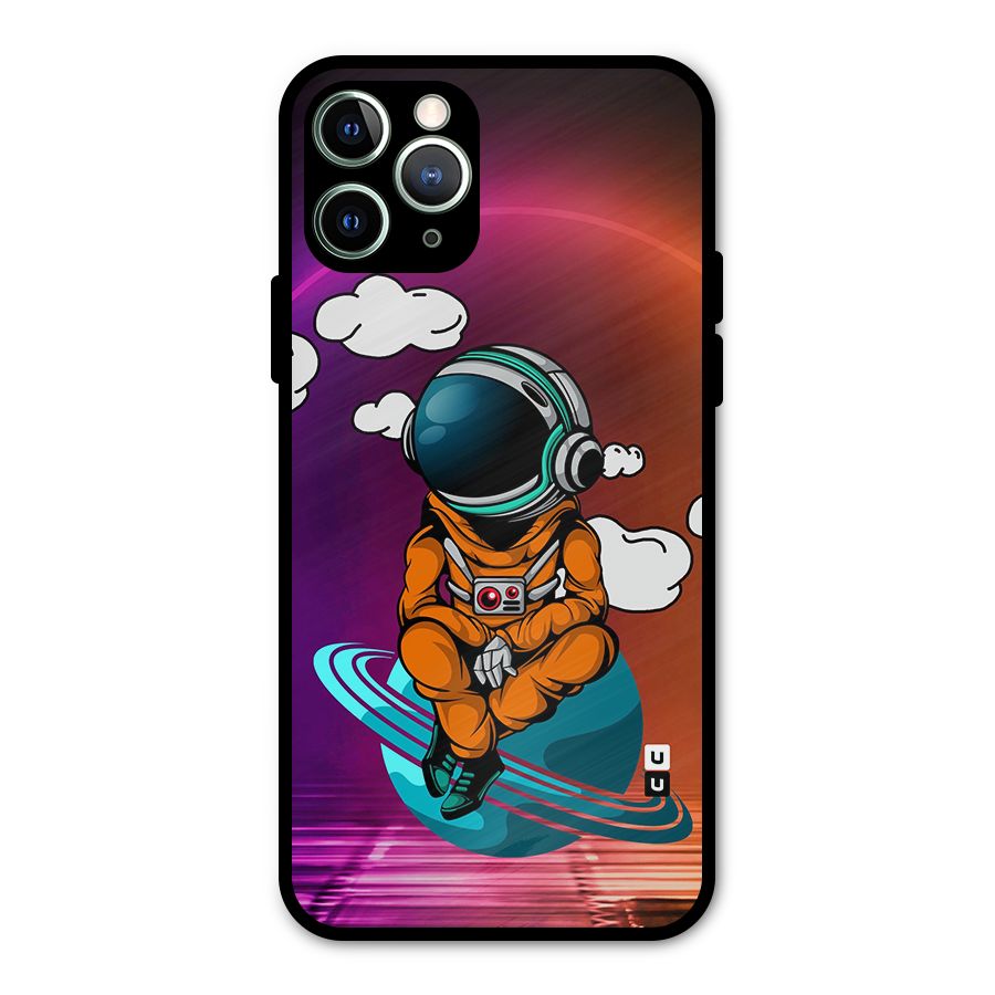 Cool Astraunaut Relaxing Metal Back Case for iPhone 11 Pro Max