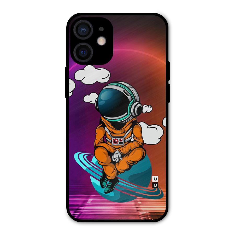Cool Astraunaut Relaxing Metal Back Case for iPhone 12 Mini