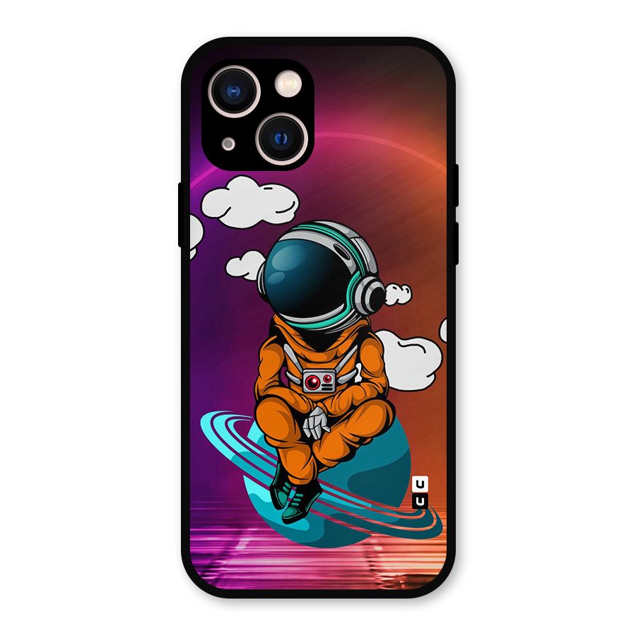 Cool Astraunaut Relaxing Metal Back Case for iPhone 13