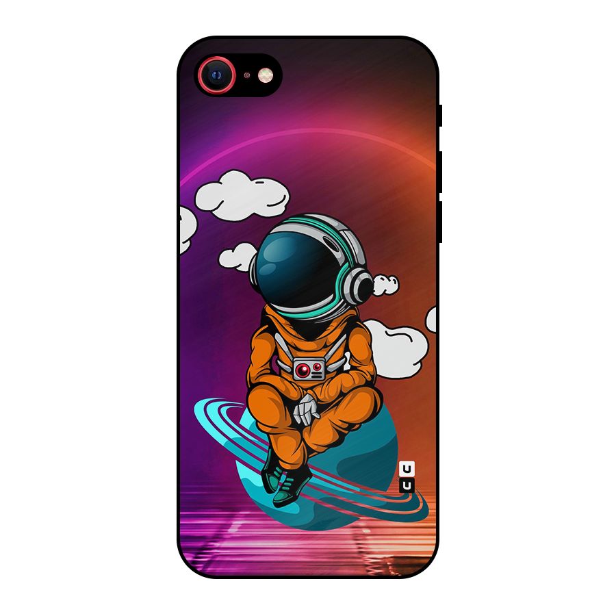 Cool Astraunaut Relaxing Metal Back Case for iPhone 8