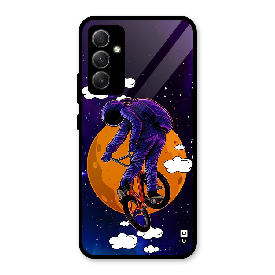 Cool Astro Cyclist Glass Back Case for Galaxy A34
