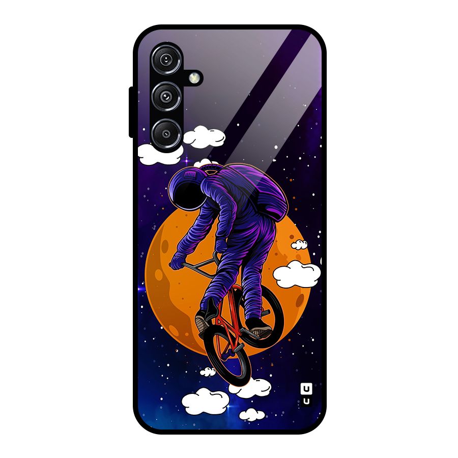 Cool Astro Cyclist Glass Back Case for Galaxy M34 5G
