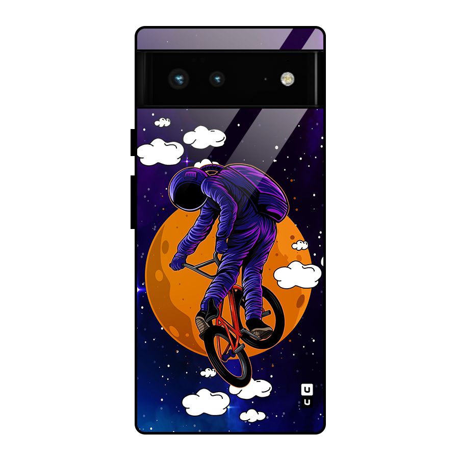 Cool Astro Cyclist Glass Back Case for Google Pixel 6