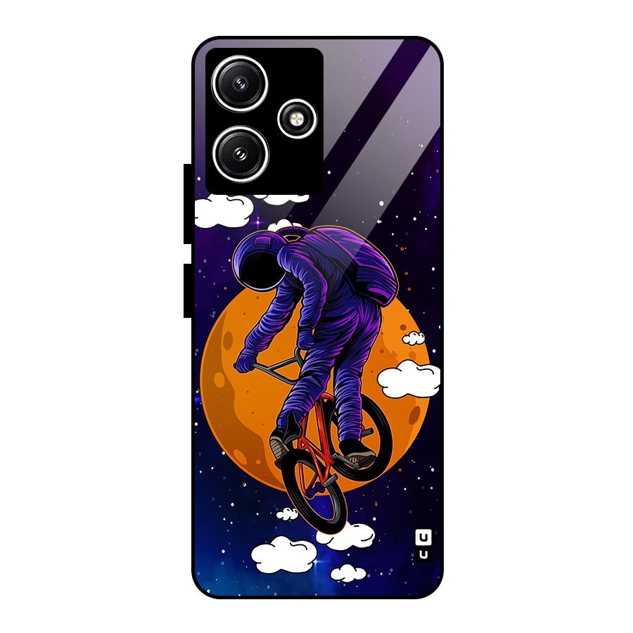 Cool Astro Cyclist Glass Back Case for Poco M6 Pro