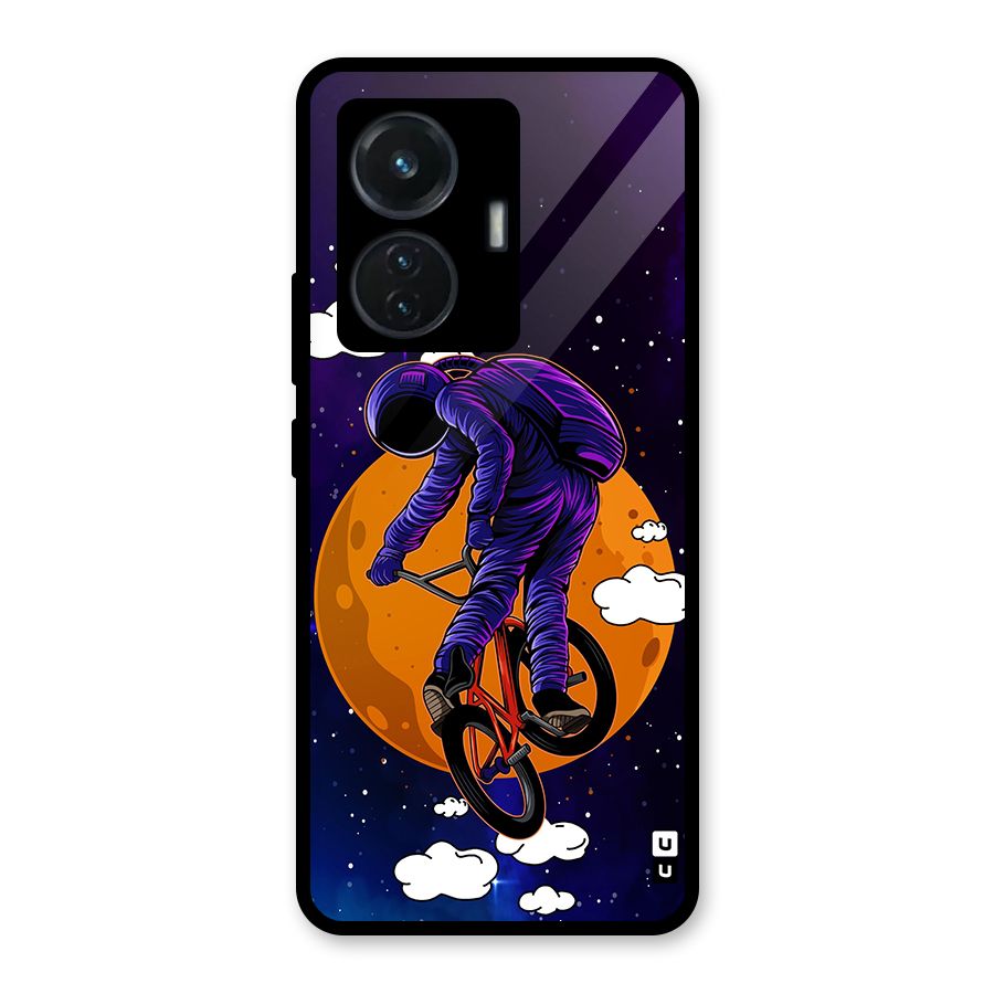 Cool Astro Cyclist Glass Back Case for Vivo T1 44W