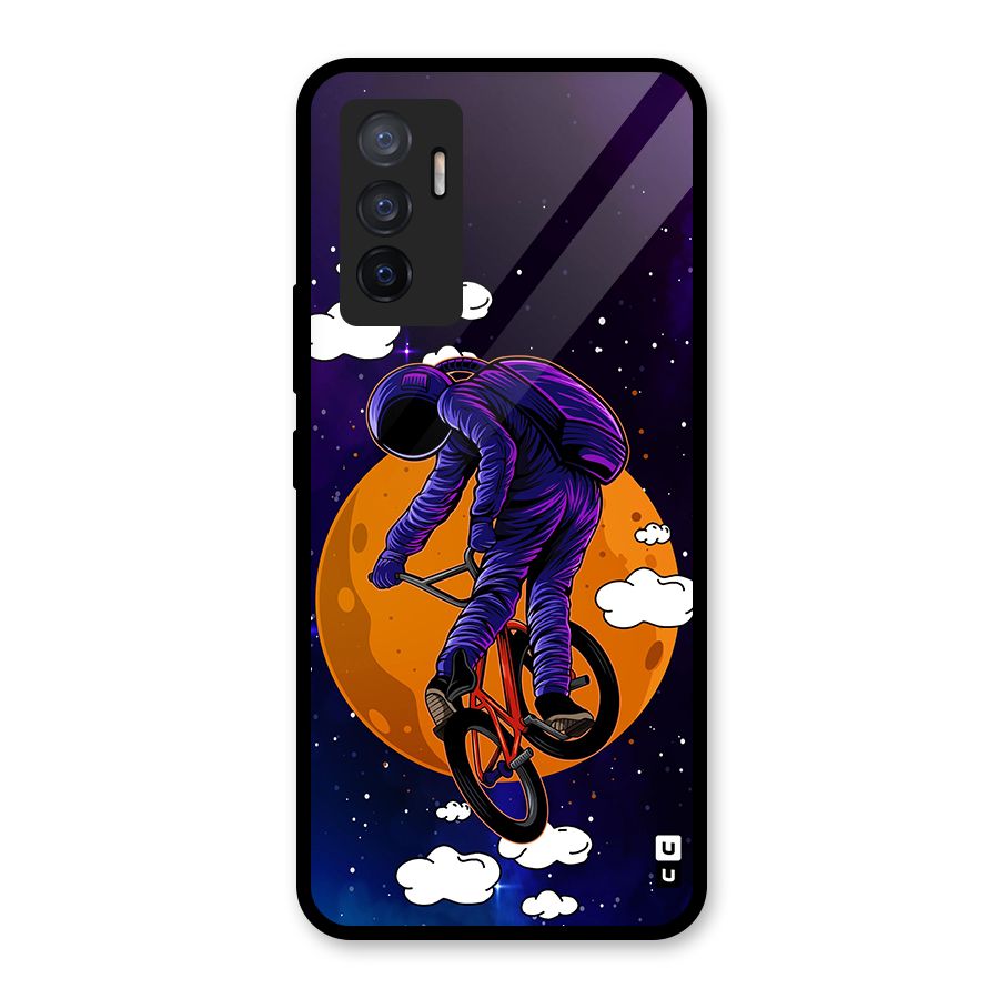 Cool Astro Cyclist Glass Back Case for Vivo V23e