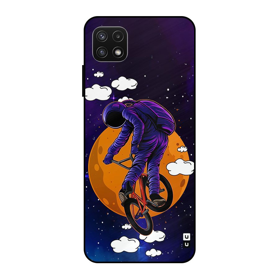 Cool Astro Cyclist Metal Back Case for Galaxy A22 5G