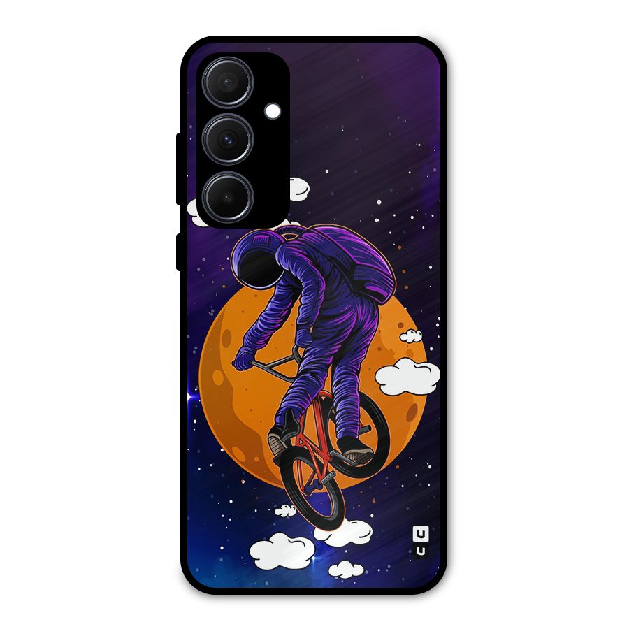 Cool Astro Cyclist Metal Back Case for Galaxy A35