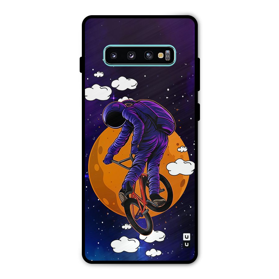 Cool Astro Cyclist Metal Back Case for Galaxy S10 Plus