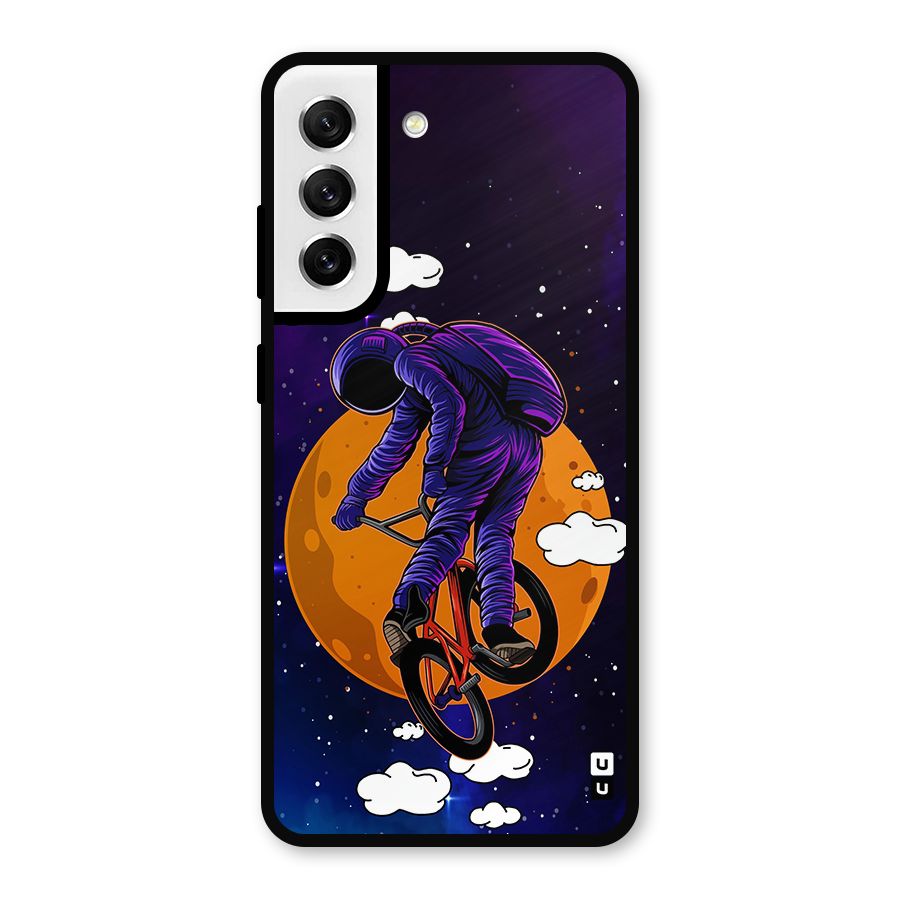 Cool Astro Cyclist Metal Back Case for Galaxy S21 FE 5G