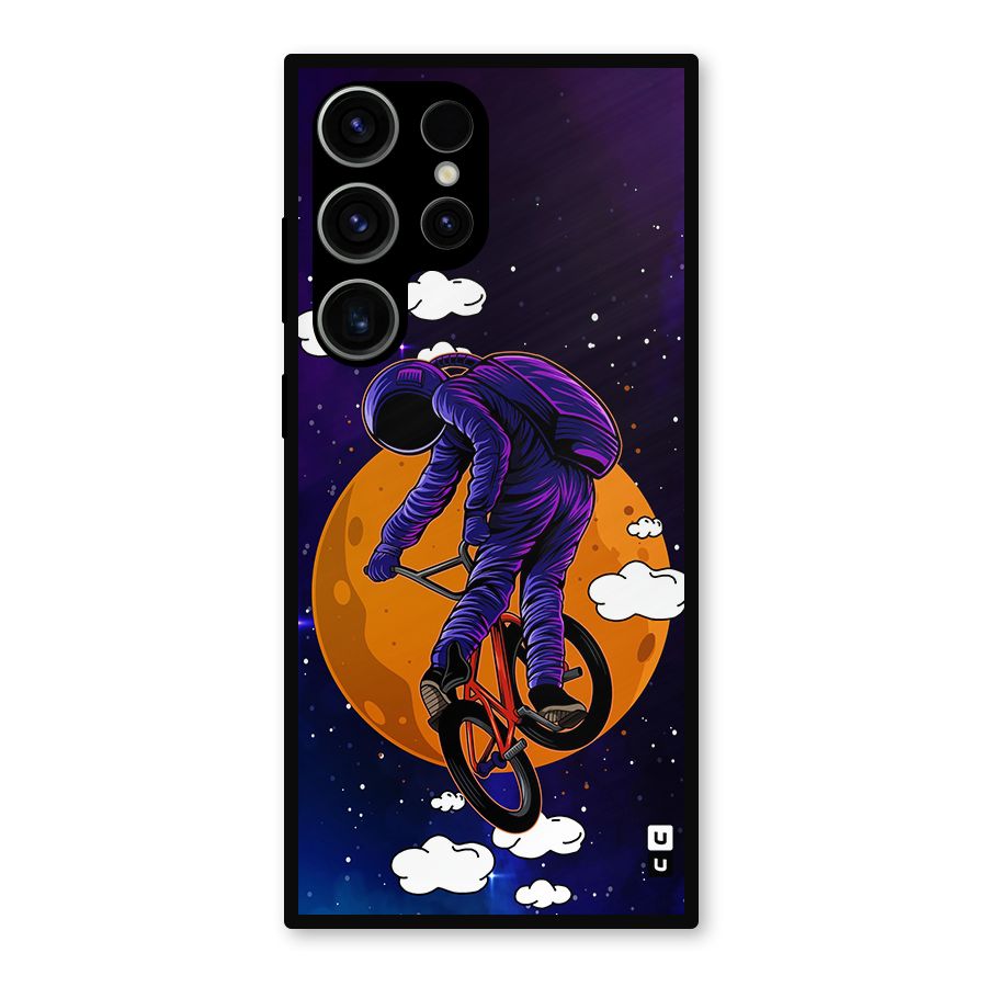 Cool Astro Cyclist Metal Back Case for Galaxy S23 Ultra
