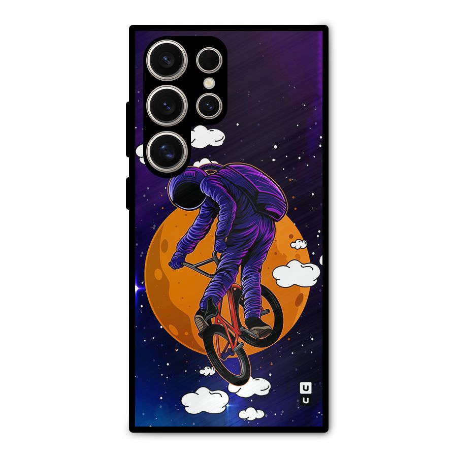 Cool Astro Cyclist Metal Back Case for Galaxy S24 Ultra