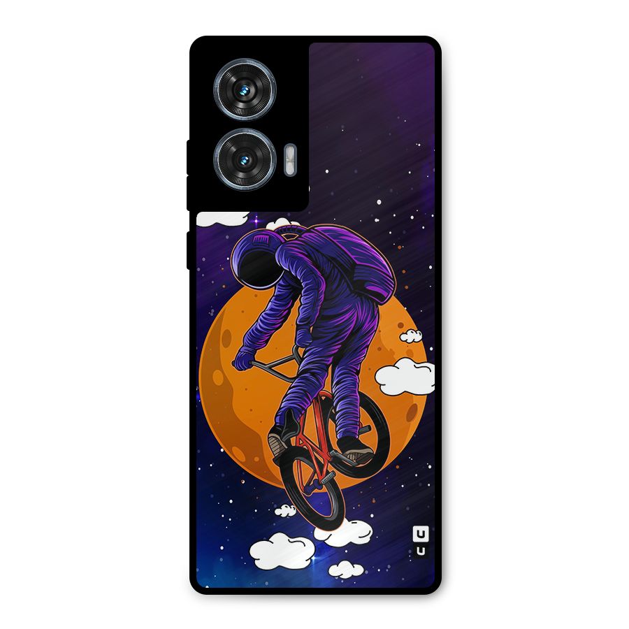 Cool Astro Cyclist Metal Back Case for Motorola Edge 50 Fusion