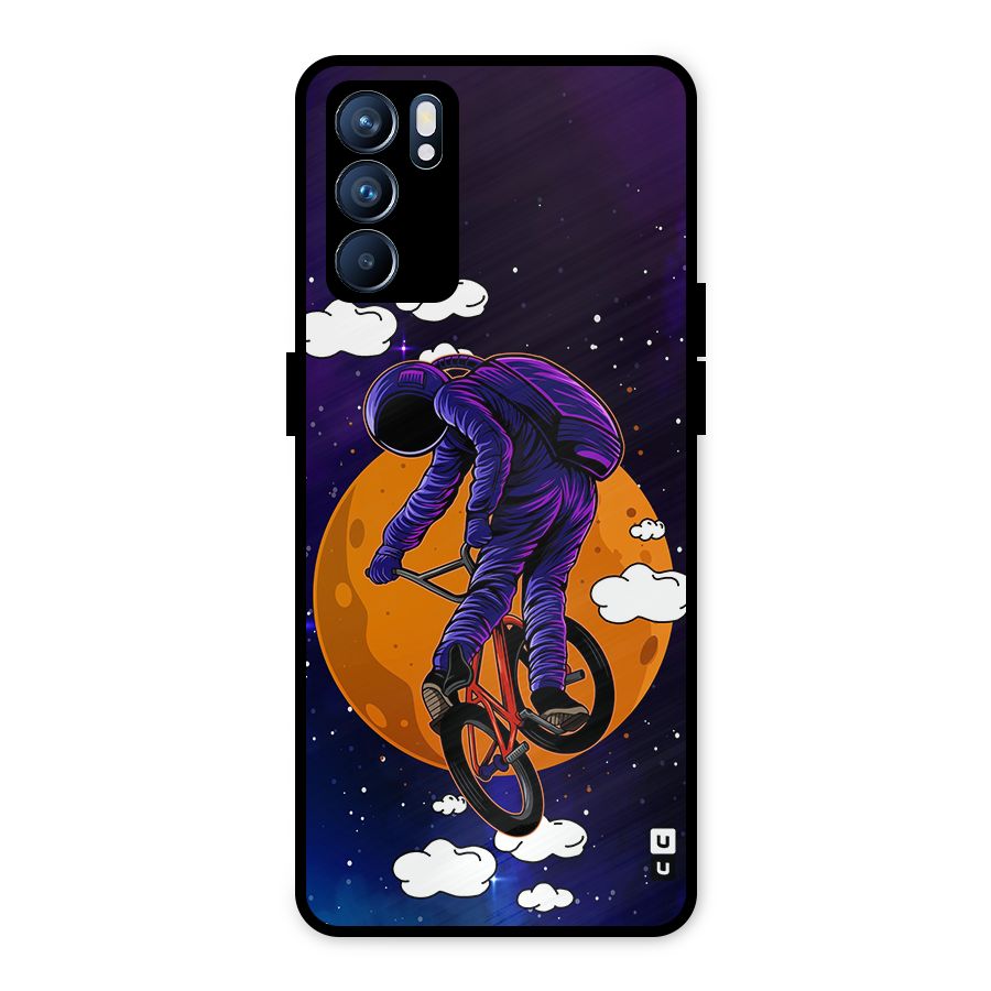 Cool Astro Cyclist Metal Back Case for Oppo Reno6 5G