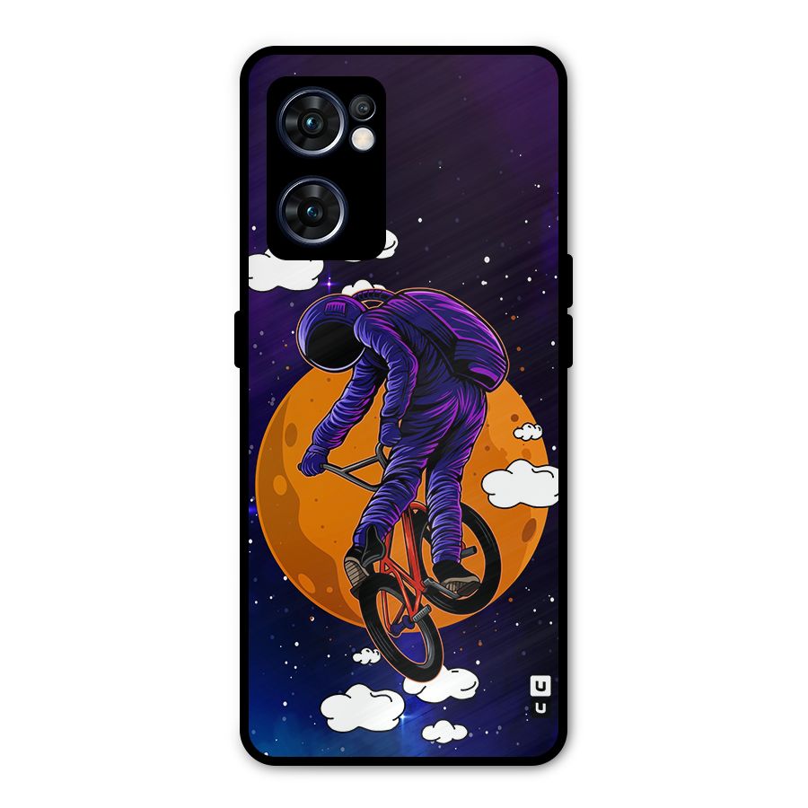 Cool Astro Cyclist Metal Back Case for Oppo Reno7 5G