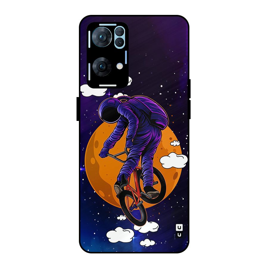 Cool Astro Cyclist Metal Back Case for Oppo Reno7 Pro 5G